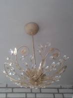 Kroonluchter ~ met Kristallen Bloemknoppen ~ Hanglamp Italy, Ophalen of Verzenden, Zo goed als nieuw, Glas