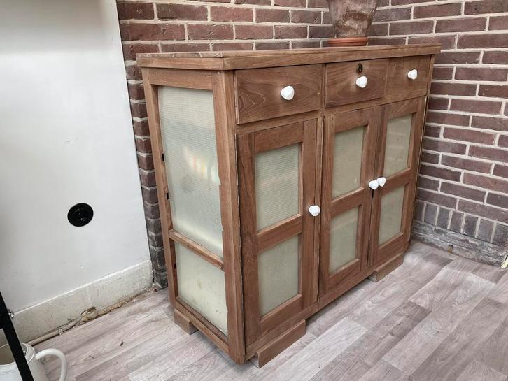 Dressoir van teakhout, Huis en Inrichting, Kasten | Dressoirs, Gebruikt, 100 tot 150 cm, 25 tot 50 cm, Met lade(s), Met deur(en)