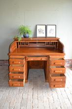 Antieke eiken houten Art Deco rolluik secretaire, bureau., Verzenden
