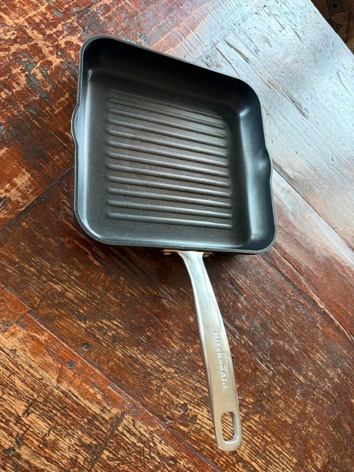 Kitchen aid kitchenaid grillpan grilpan koekenpan, Huis en Inrichting, Keuken | Potten en Pannen, Gebruikt, Koekenpan of Braadpan