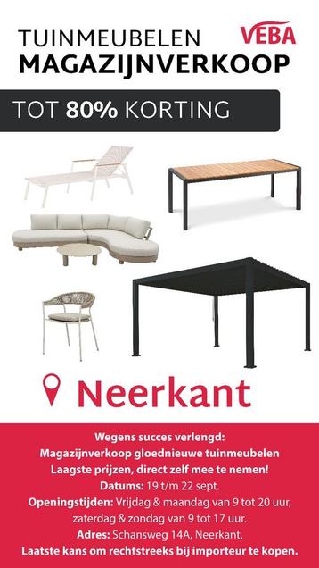 Dit weekend tuinmeubel outlet! 80% korting op nieuwe meubels beschikbaar voor biedingen