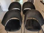 4 zwart fluwelen stoelen, Ophalen, Zo goed als nieuw, Zwart, Vier
