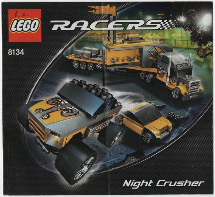 lego 8134-1 lego racers, Tiny Turbo's Night Crusher, Kinderen en Baby's, Speelgoed | Duplo en Lego, Gebruikt, Lego, Complete set