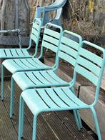 Vier metalen terrasstoelen, Ophalen, Zo goed als nieuw, Metaal, Stapelbaar