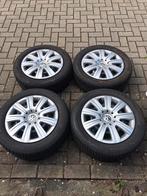 4 stalen velgen 5x112 205/55/16 all season banden, Auto diversen, Wieldoppen, Gebruikt, Ophalen