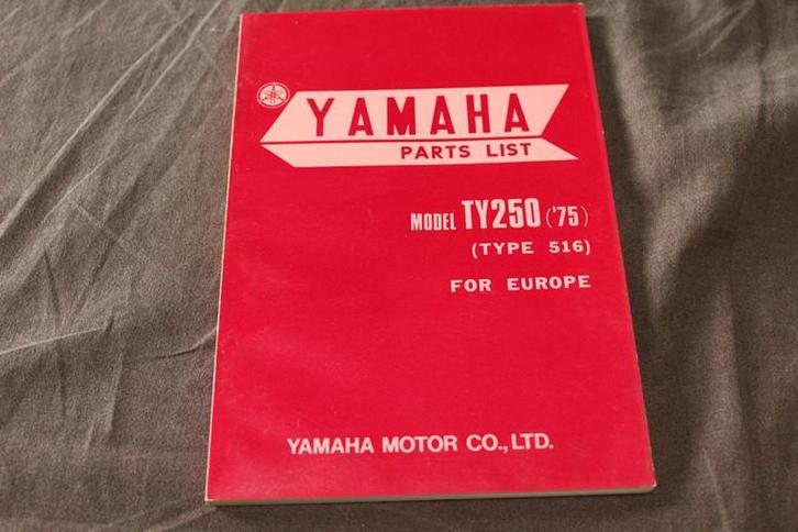 Yamaha TY250 1975 motorcycle parts list type 516, Motoren, Handleidingen en Instructieboekjes, Yamaha, Ophalen of Verzenden