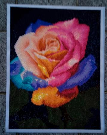 Roos - 30 x 40 cm. Diamond Painting Schilderij beschikbaar voor biedingen