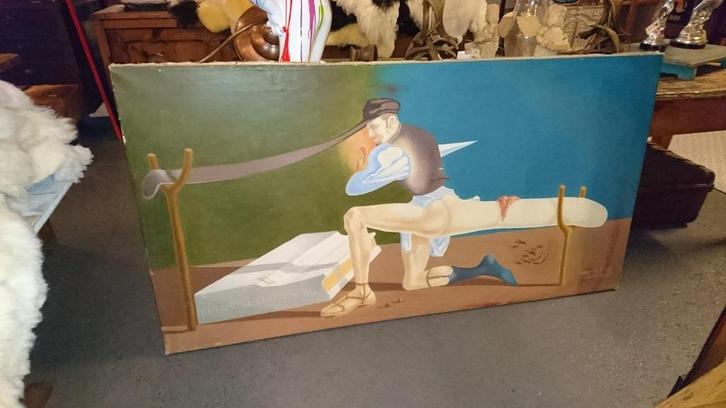 Uniek schilderij een kopie van Salvador Dali 170 cm x 90 cm, Antiek en Kunst, Kunst | Schilderijen | Klassiek, Ophalen