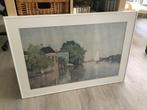 Alluminium lijst met Claude Monet 73, Gebruikt, 50 tot 75 cm, Metaal of Aluminium, Ophalen of Verzenden