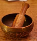 Koperen Tibetaanse klankschaal met klopper - 7,5 cm, Ophalen of Verzenden, Gebruikt