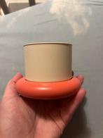 Zgan retro bloempotje metaal zgan modern design, Rond, Ophalen of Verzenden, Zo goed als nieuw, Minder dan 25 cm