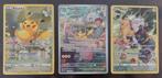 Pokémon - Pikachu 3x - Crown Zenith, 151 & Lost Origin, Ophalen of Verzenden, Zo goed als nieuw, Meerdere kaarten, Foil