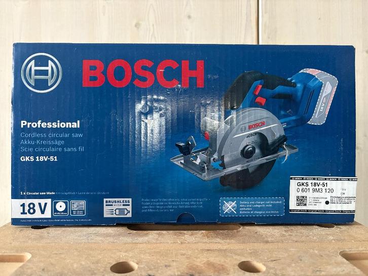 Bosch blauw GKS 18v-51 18v accu 140mm cirkelzaag solo, Doe-het-zelf en Verbouw, Gereedschap | Zaagmachines, Nieuw, Cirkelzaag
