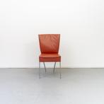 6x Montis Spica Stoel Rood Leder - RVS Frame, Huis en Inrichting, Stoelen, Gebruikt, Ophalen of Verzenden, Metaal, Vijf, Zes of meer stoelen
