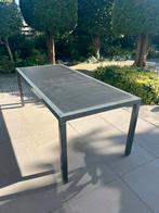 Mooie tuintafel met natuurstenen blad, Tuin en Terras, Ophalen, Gebruikt, Rechthoekig, Overige materialen