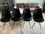 4 zwarte kuipstoelen van Jysk, Huis en Inrichting, Stoelen, Ophalen, Zo goed als nieuw, Zwart, Vier