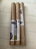 3 rollen vliesbehang geweven riet beige caramel, Ophalen of Verzenden, 75 m² of meer, Grijs