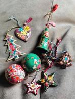 Handgeschilderde kerstboomhangers hout bel ster kerstboom, Diversen, Kerst, Ophalen, Gebruikt