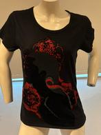 Roberto cavalli shirt met leuke print maat it 40, ., Zwart, Ophalen of Verzenden, Zo goed als nieuw