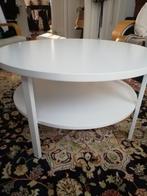 Witte ronde salontafel met extra plank, Huis en Inrichting, Tafels | Salontafels, Ophalen, 50 tot 100 cm, Rond, 50 tot 100 cm