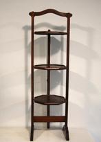 Antiek inklapbaar bijzettafeltje met 3 etages / etagère, Ophalen of Verzenden