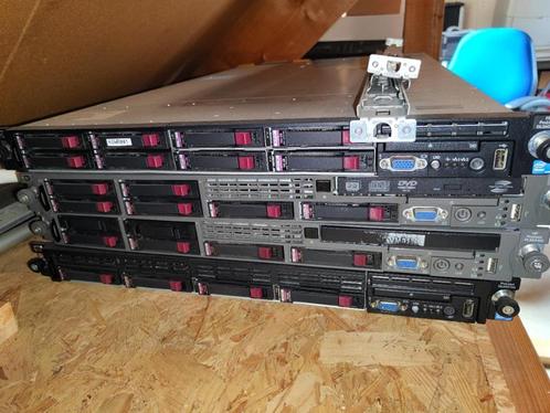 2x hp dl380 G6 en 2x G5 compleet met rack, geheugen en hd, Computers en Software, Servers, Gebruikt, 2 tot 3 Ghz, 8 GB, Hot swappable onderdelen