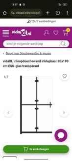 VidaXL inloopdouche wand inklapbaar 90x190 cm ESG-Glas NIEUW, Ophalen of Verzenden, Nieuw, Overige typen