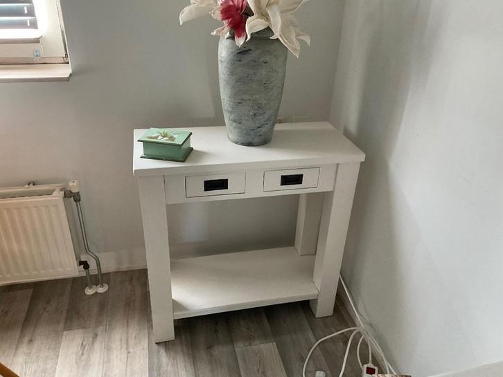 Side table, Huis en Inrichting, Tafels | Sidetables, Gebruikt, 25 tot 50 cm, Rechthoekig, Eikenhout, Ophalen