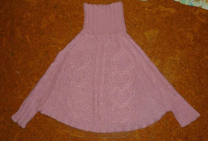 Girls grofgebreide ponchotrui maat 128/134 met col., Kinderen en Baby's, Kinderkleding | Maat 128, Gebruikt, Meisje, Trui of Vest