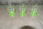 3 uranium glazen W.J. Rozendaal Kristalunie Maastricht, Antiek en Kunst, Antiek | Glas en Kristal, Ophalen