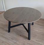 Ronde houten salontafel, Huis en Inrichting, Tafels | Salontafels, Ophalen, 50 tot 75 cm, Rond, Zo goed als nieuw