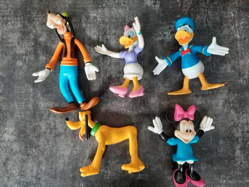 Set van 5 disney figuren rubber flexibel in goede staat, Verzamelen, Disney, Zo goed als nieuw, Beeldje of Figuurtje, Donald Duck