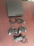 PS3 Slim met 3 Controllers, Spelcomputers en Games, Spelcomputers | Sony PlayStation 3, Ophalen, Gebruikt, 250 GB, Met 3 controllers of meer