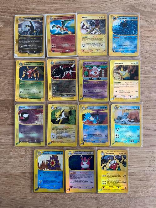 Pokemon 15 oude holo/rev holo E-series kaarten, Hobby en Vrije tijd, Verzamelkaartspellen | Pokémon, Zo goed als nieuw, Losse kaart