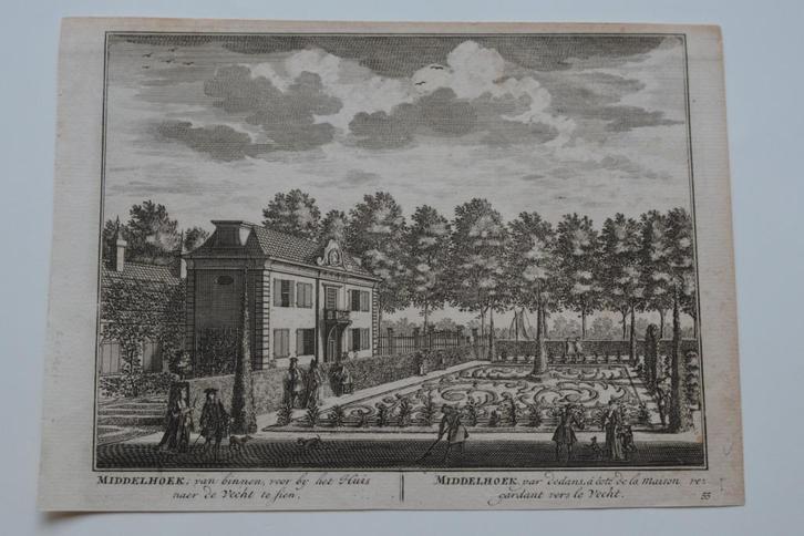 LOENEN AAN DE VECHT MIDDELHOEK Gravure 1719 D.STOPENDAAL GA0, Antiek en Kunst, Kunst | Etsen en Gravures, Verzenden