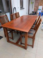 Schuitema Tafel en 6 stoelen Engelse stijl, Huis en Inrichting, Ophalen, Gebruikt, Vijf personen of meer, Eikenhout