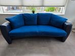 2 zitter kleur blauw stof en leer, Huis en Inrichting, Banken | Bankstellen, Ophalen, Gebruikt, 75 tot 100 cm, Stof