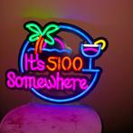 Neon LED verlichting. 'It's 5:00 somewhere´, Ophalen of Verzenden, Nieuw, Lichtbak of (neon) lamp
