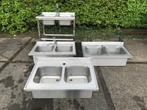 Dubbele RVS spoelbak inleg element, Huis en Inrichting, Keuken | Keukenelementen, Ophalen, Gebruikt, 50 tot 100 cm, Minder dan 100 cm
