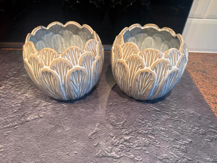Set van 2 sierlijke bloempotten, Huis en Inrichting, Woonaccessoires | Overige, Gebruikt, Ophalen of Verzenden