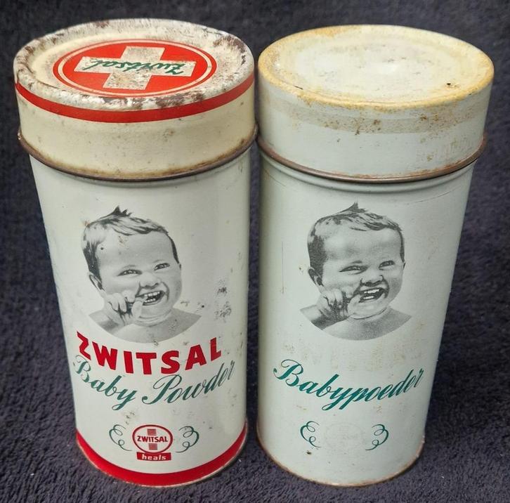 2 verschillende ZWITSAL babypoeder blikken mét inhoud, Verzamelen, Blikken, Gebruikt, Overige, Ophalen of Verzenden