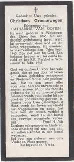 Christiaan Groenewegen 1866 Wassenaar + 1945 Den Haag, Verzamelen, Verzenden, Bidprentje