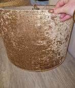 Krokodillen hang lampenkap fluweel beige/goud, Ophalen, Beige, Rond
