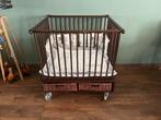 Verrijdbare houten baby- Box, Ophalen, Gebruikt, Vierkant, In hoogte verstelbaar