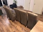 eettafelstoelen 6 stuks kan met tafel, Ophalen, Gebruikt, Bruin, Vijf, Zes of meer stoelen