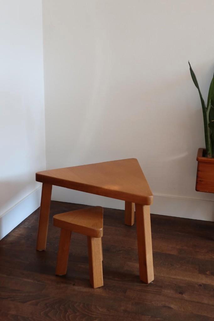 Vintage Brutalist set bijzettafeltjes / retro mid century 60, Huis en Inrichting, Tafels | Bijzettafels, Zo goed als nieuw, Overige vormen