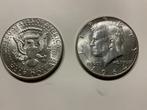 Amerika, twee stuks zilveren halve dollars 1964 Kennedy., Postzegels en Munten, Munten | Amerika, Verzenden, Noord-Amerika