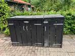 Nette containerombouw voor 3 containers, Ophalen, Hout, Containerberging