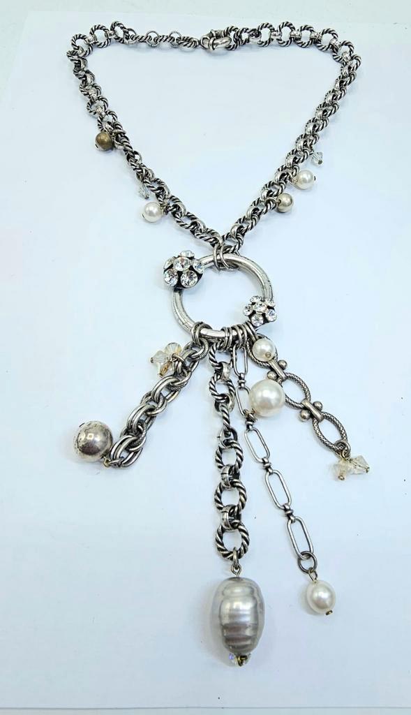 Bulatti design ketting, Sieraden, Tassen en Uiterlijk, Kettingen, Zo goed als nieuw, Zilver, Zilver, Verzenden