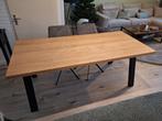 Houten tafel met aluminium frame, Huis en Inrichting, Tafels | Eettafels, Ophalen, Nieuw, 50 tot 100 cm, 150 tot 200 cm